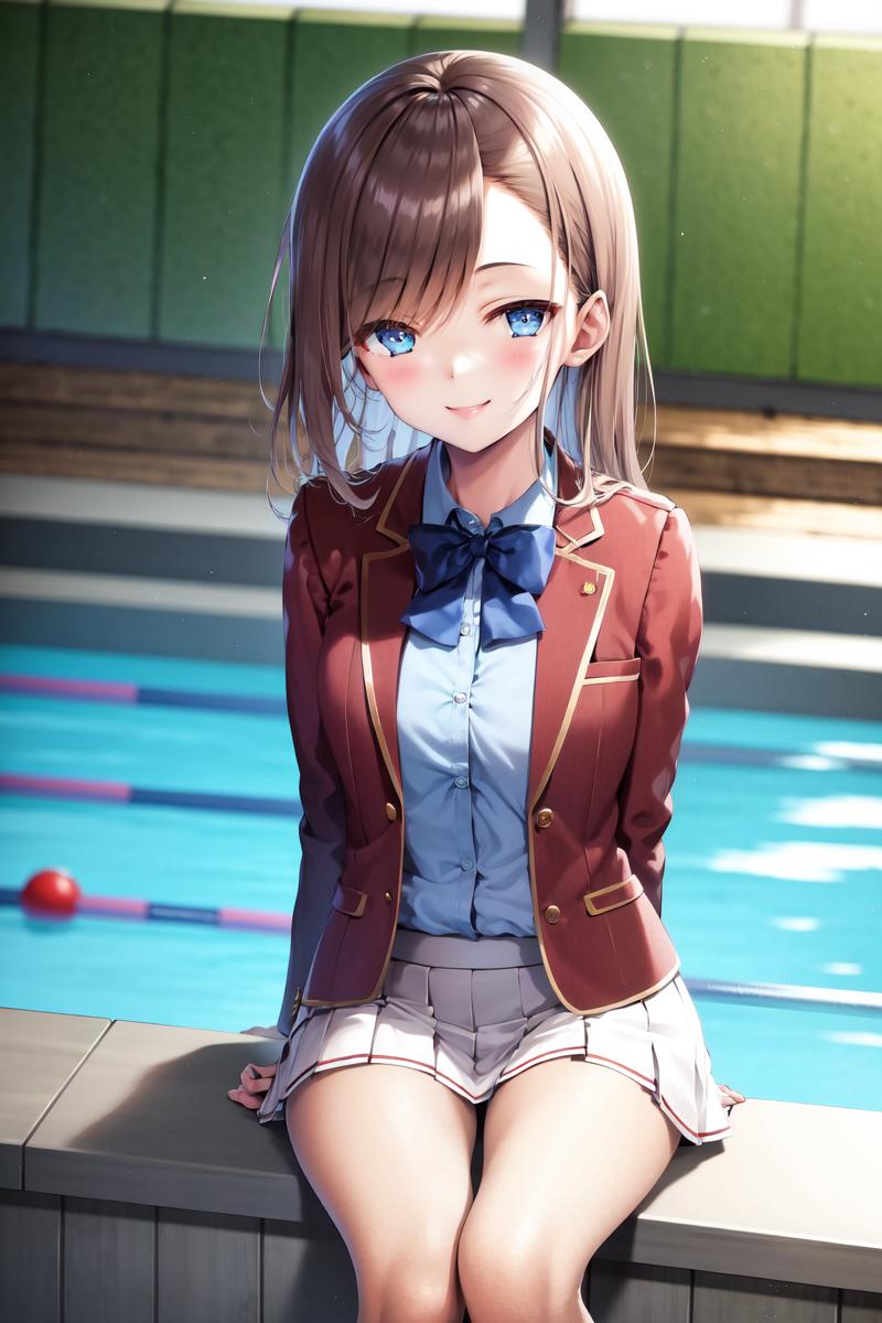 06331-4056421364-masterpiece, best quality, highres, 1girl matsushita swept bangs brown hair, white skirt red jacket blue shirt open jacket blue.png